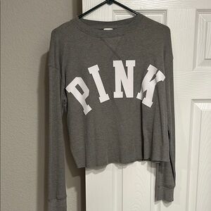 Gray PINK Long Sleeve Shirt